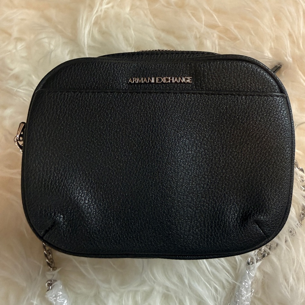 Armani Exchange Black Crossbody Bag with Silver Chain - Picture 6 of 6